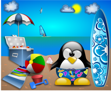 clip art clipart svg openclipart colorful color blue mascot water penguin ocean beach summer 运动 sports clothing vacation holiday surf wind tux linux hawaii sail sailing swimming shorts ice cream swimsuit surfing icecream pinguino 剪贴画 颜色 假日 节日 假期 蓝色 夏天 夏季 夏日 海洋 彩色 水 多彩 衣服