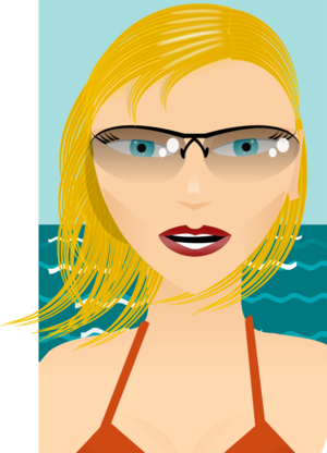 clip art clipart svg openclipart red color woman lady female beach summer sun 女孩 face swimming sunglasses swimming suit bikini 剪贴画 颜色 女人 女性 红色 夏天 夏季 夏日 女士 太阳