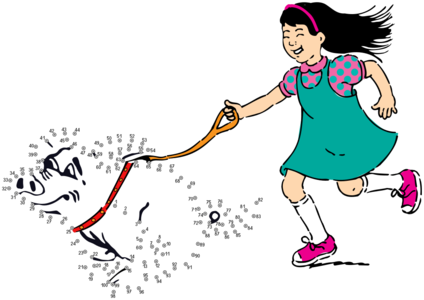 clip art clipart svg openclipart color drawing running dog 女孩 walking numbers pencil dots connect pen link pencils walk 剪贴画 颜色 狗