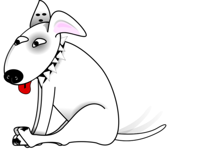 clip art clipart svg openclipart grey color 动物 white cartoon dog sitting waiting ears paws owner bullterrier bulli 剪贴画 颜色 卡通 白色 灰色 狗
