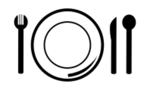 clip art clipart svg openclipart 食物 vintage 图标 symbol menu restaurant black & white plate spoon eating fork eat knife porcelain eatry 剪贴画 符号 吃的 菜单