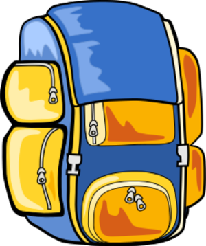 clip art clipart svg openclipart blue yellow colour contour backpack travel bag sack outdoors trip hiking rucksack 剪贴画 蓝色 黄色 彩色 旅行 轮廓