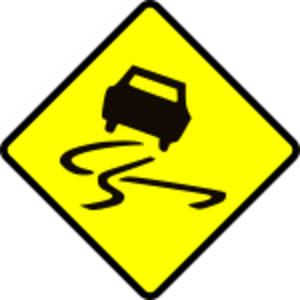 clip art clipart svg openclipart black yellow road sign warning traffic slippery wet roadsign caution attention rain 剪贴画 标志 黑色 黄色 路标 公路 马路 道路 警告