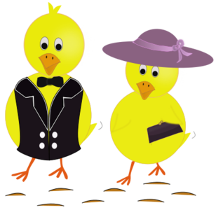clip art clipart svg openclipart yellow drawing cartoon party holiday hat purple purse chicken chick easter suit ready chicks sunday dressed-up 帽子 剪贴画 卡通 假日 节日 假期 黄色 派对 宴会 紫色 复活节