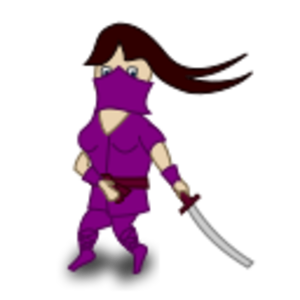 clip art clipart svg openclipart color cartoon female funny character fighter 女孩 sword human comic purple ninja 剪贴画 颜色 卡通 女人 女性 人类 人 紫色