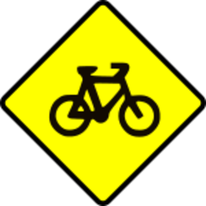 clip art clipart svg openclipart black yellow sign bike warning cycle traffic roadsign caution attention bycicle 剪贴画 标志 黑色 黄色 路标 警告