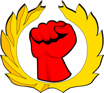 clip art clipart svg openclipart red color yellow 图标 sign hand power fight fist protest logo group coat of arms movement struggle defiance resistance 剪贴画 颜色 标志 红色 黄色 手 打斗 斗争 战争
