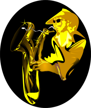 clip art clipart svg openclipart black color yellow play jazz 图标 player logo oval jazz music sax jazzer xaxophone 剪贴画 颜色 黑色 黄色