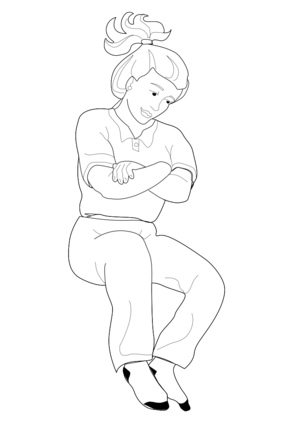 clip art clipart svg openclipart black drawing white woman lady cartoon female line socks sit sitting 剪贴画 卡通 女人 女性 黑色 白色 女士 线条