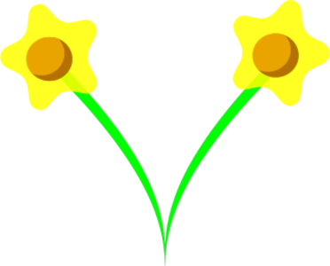 clip art clipart svg garden openclipart green color 花朵 yellow flowers two spring easter grow bunch daffodil 剪贴画 颜色 绿色 草绿 黄色 春天 春季 复活节 花园