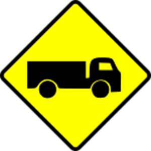clip art clipart svg openclipart black yellow road sign truck warning vehicles traffic roadsign caution attention ahead heavy trucks 剪贴画 标志 黑色 黄色 路标 公路 马路 道路 警告