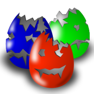 clip art clipart svg openclipart green red blue season holiday scary celebrate festive easter egg eggs painted laughing cracked shells vicious 剪贴画 假日 节日 假期 绿色 草绿 季节 红色 蓝色 复活节
