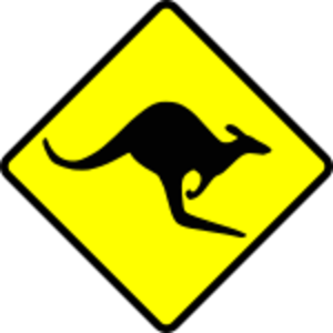 clip art clipart svg openclipart black yellow 动物 animals road sign warning traffic roadsign crossing caution attention ahead kangeroo 剪贴画 标志 黑色 黄色 路标 公路 马路 道路 警告