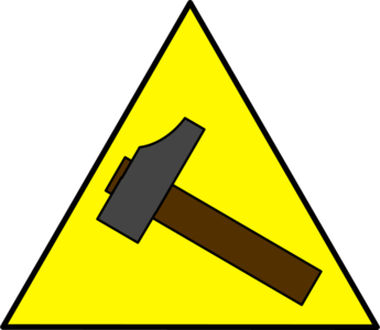clip art clipart svg openclipart color yellow sign tool warning reminder triangle tools hammer diy 剪贴画 颜色 标志 黄色 工具 三角形